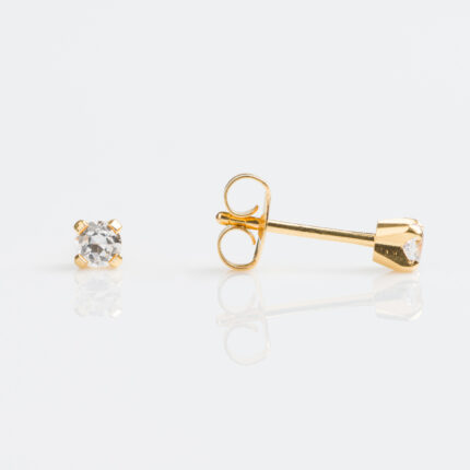 Studex Sensitive Gold Plated Tiff. 3mm Cubic Zirconia Stud Earrings