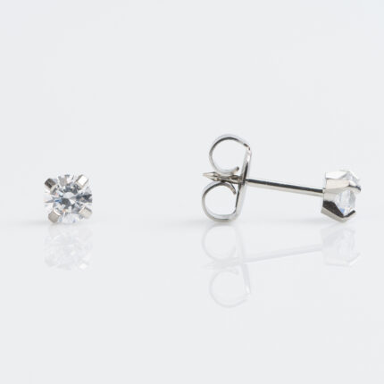Studex Sensitive Stainless Tiff. 4mm Cubic Zirconia Earrings