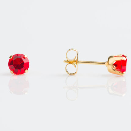 Studex Sensitive Gold Plated Tiff. 5mm July Ruby Stud Earrings