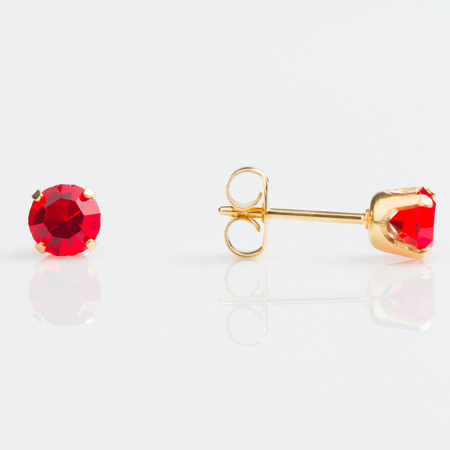Studex Sensitive Gold Plated Tiff. 5mm July Ruby Stud Earrings