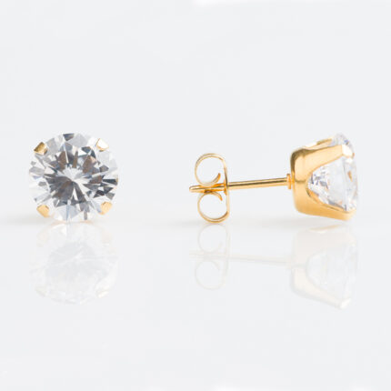Studex Sensitive Gold Plated Tiff. 8mm Cubic Zirconia Stud