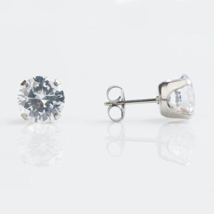 Studex Sensitive Stainless Tiff. 8mm Cubic Zirconia Earrings