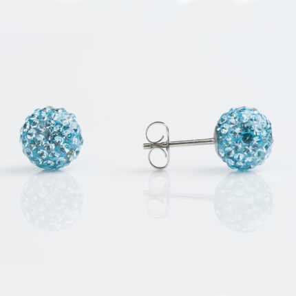 Studex Sensitive Stainless 8mm Fireball Aquamarine Earrings