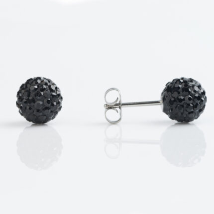 Studex Stainless 8mm Fireball Jet Black Earrings