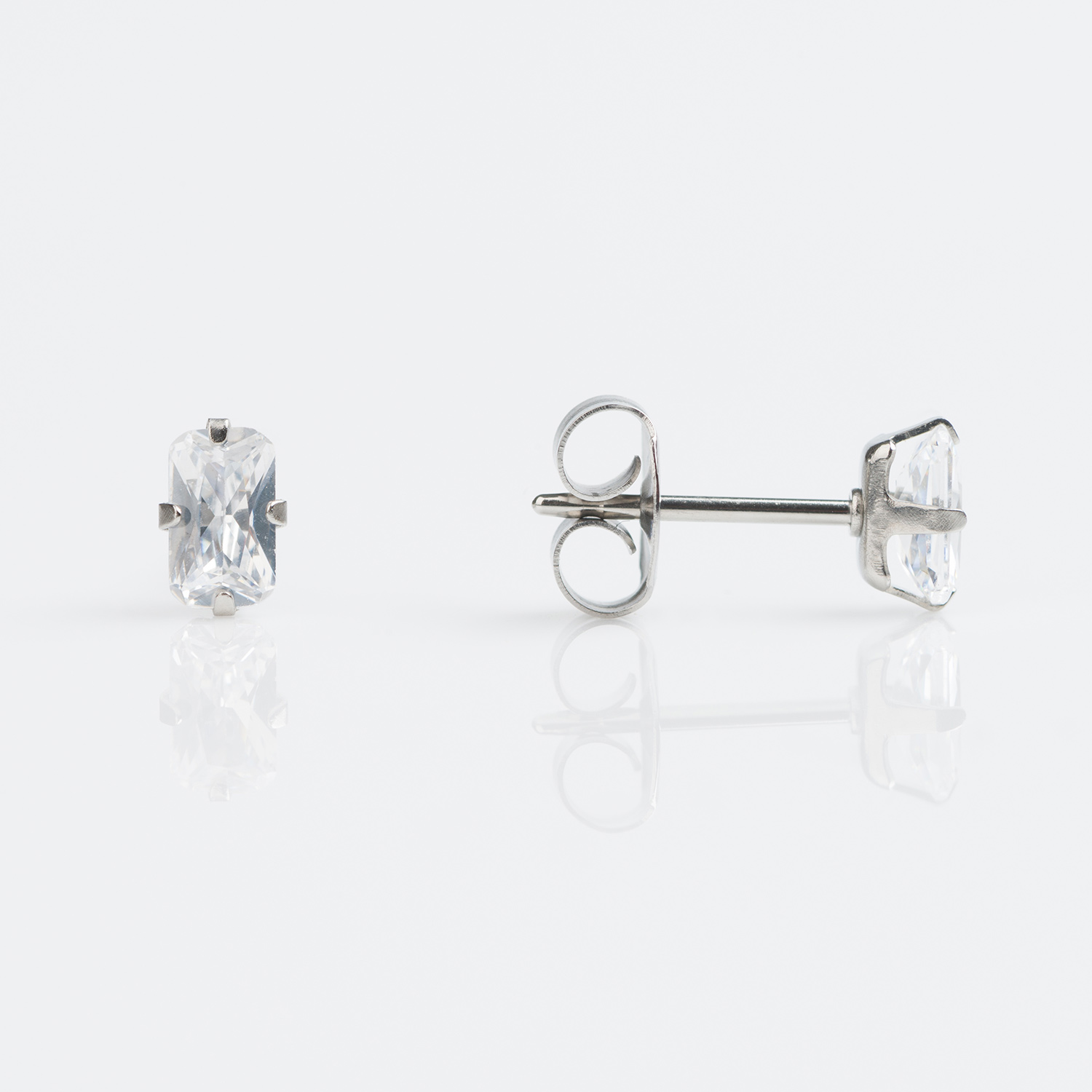 Studex Sensitive Stainless Steel 5X3mm Cubic Zirconia Earrings