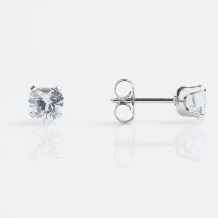 Studex Sensitive Stainless Steel 5mm Cubic Zirconia Heart Earrings