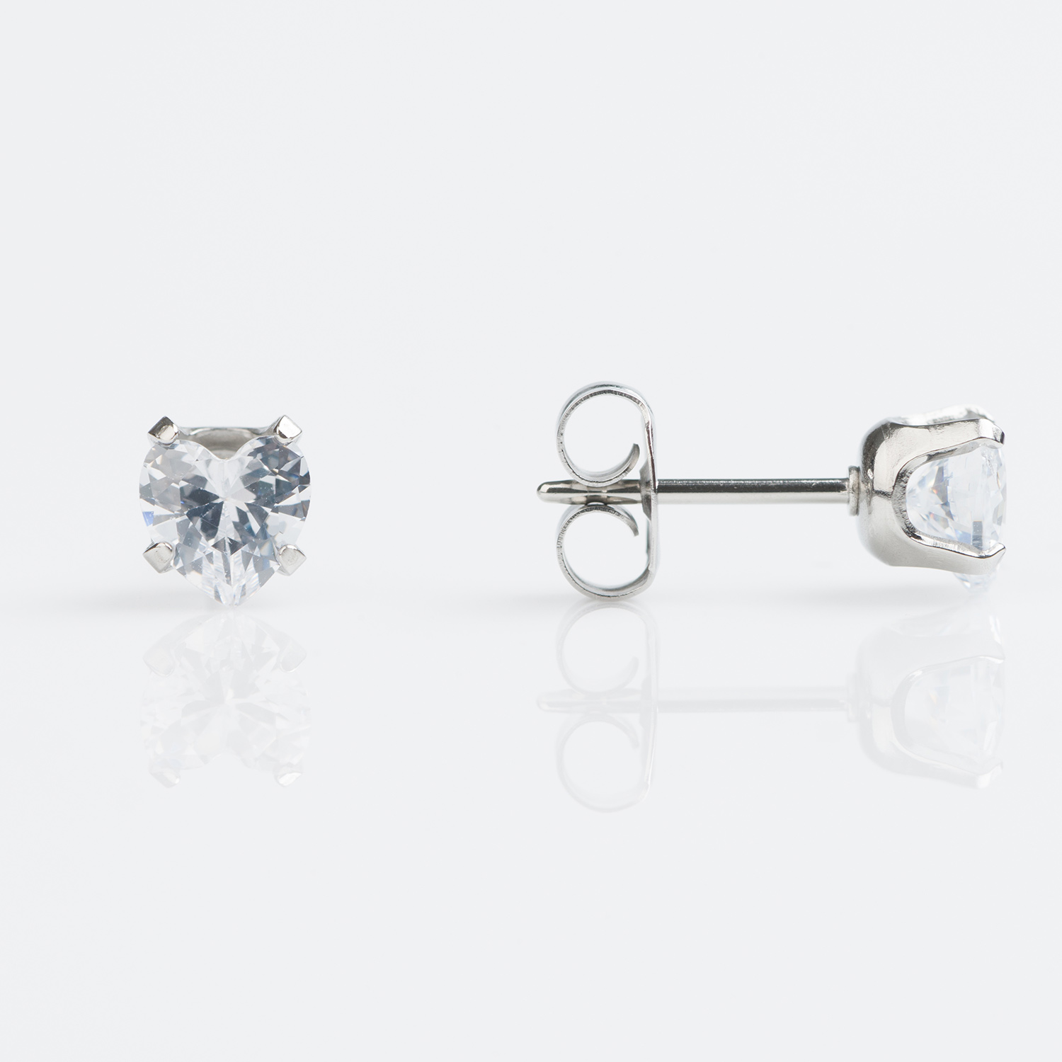 Studex Sensitive Stainless Steel 5mm Cubic Zirconia Heart Earrings
