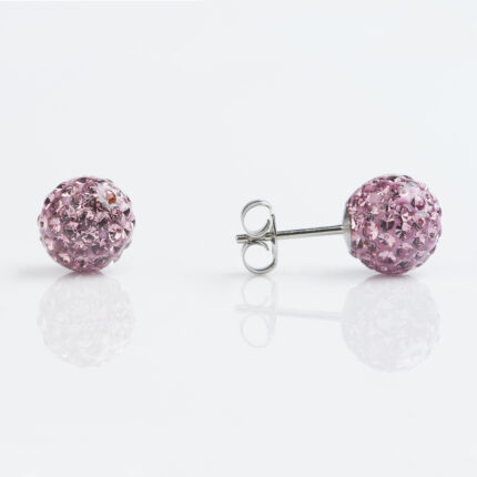 Studex Sensitive Stainless Steel 8mm Fireball Light Amethyst Earrings