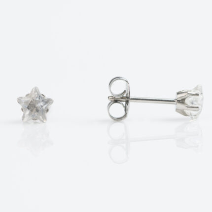 Studex Sensitive Stainless Tiff. 5mm Cubic Zirconia Star Cut  Earrings