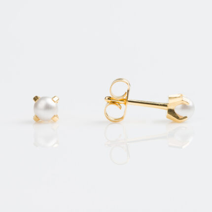 Studex Tiny Tips Gold Plated Tiff. 3mm White Pearl Earrings