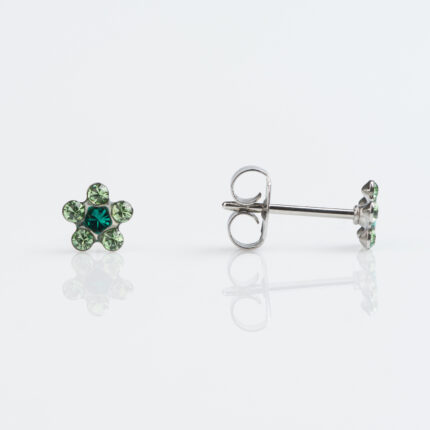 Studex Tiny Tips Stainless 5mm Daisy August Peridot May Emerald Stud Earring