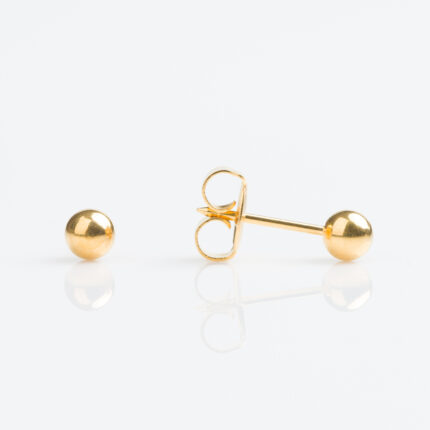 Tiny Tips Gold Plated 4mm Ball Stud Earring