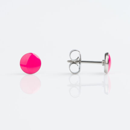 Tiny Tips Stainless 5mm Novelty Neon Hot Pink Button