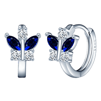 Charming Butterfly Huggie Earrings Kids Love – 925 Sterling Silver with Enamel Finish