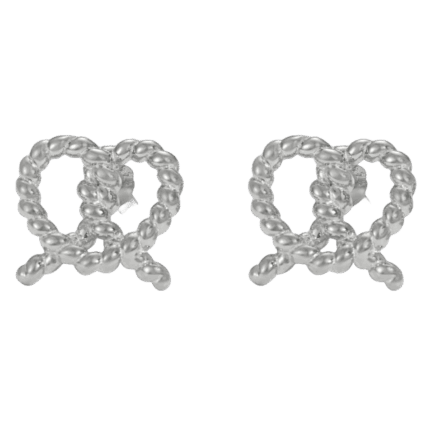 925 Silver Pretzel Earrings with Rhodium Plating