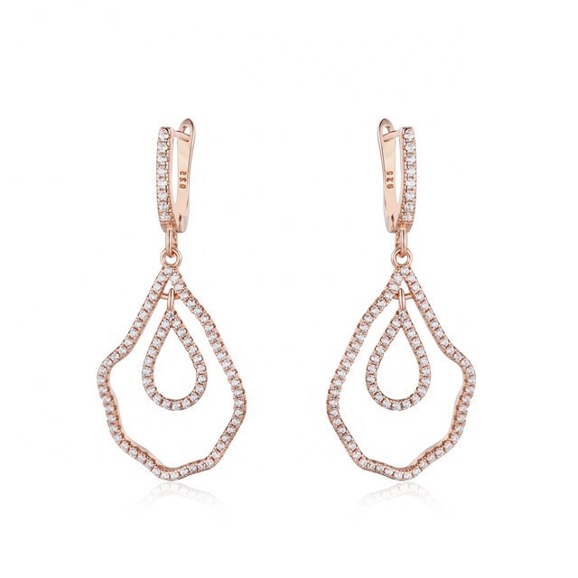 YK Beauty Rose Gold Plated Sterling Sliver Earrings