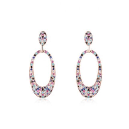 Elegant YK Beauty Rose Gold Plated Sterling Silver Teen Ovel Drop Earrings for Every Occasion