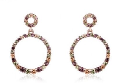 YK Beauty Rose Gold plated Round drop earring
