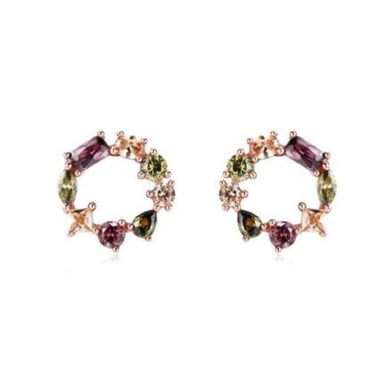 YK Beauty Rose Gold Plated silver Stud Earrings