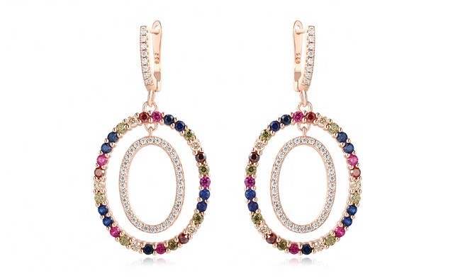 YK Beauty Gold plated Sterling silver over drop earrings