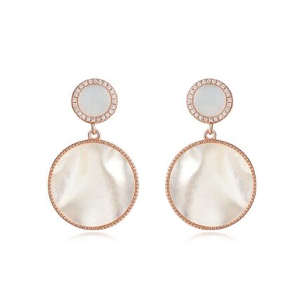YK Beauty Rose Gold Plated Round Drop earrings