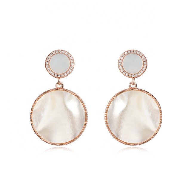 YK Beauty Rose Gold Plated Round Drop earrings