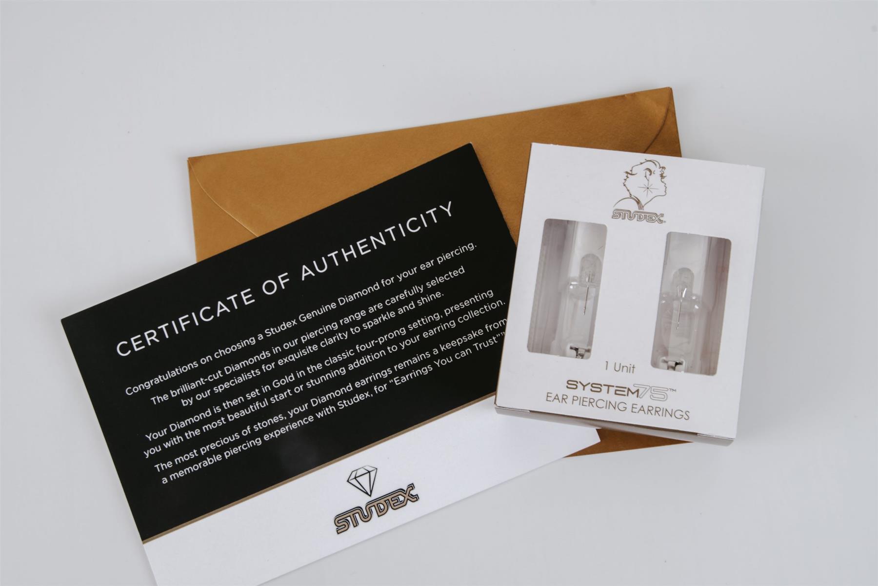 Studex 14ct Gold Tiffany Setting 5 Point Genuine Diamond Stud Earrings Tiffany Claw setting. Genuine 5 point Diamond. - Image 3