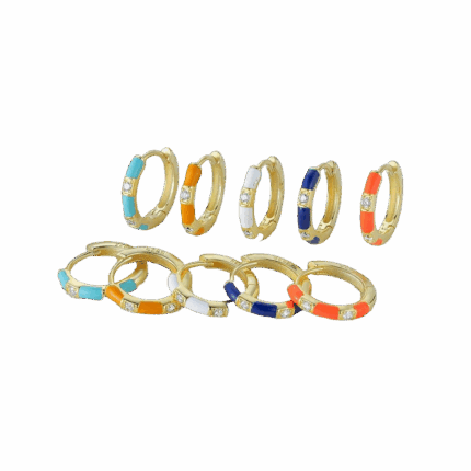 Gold Plated 925 Sterling Silver Hoop Huggie Earing