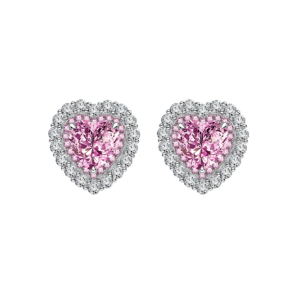 YK Beauty Sterling Silver Heart Set including Stud Earrings, Necklace and Ring