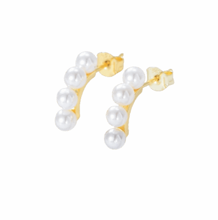 YK Beauty Gold Plated Sterling Silver Raining Pearls Earring